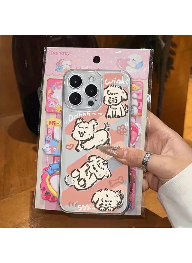 غطاء هاتف iPhone 13 شفاف ومقاوم للصدمات بتصميم كلب لطيف وغطاء واقي - Image 1